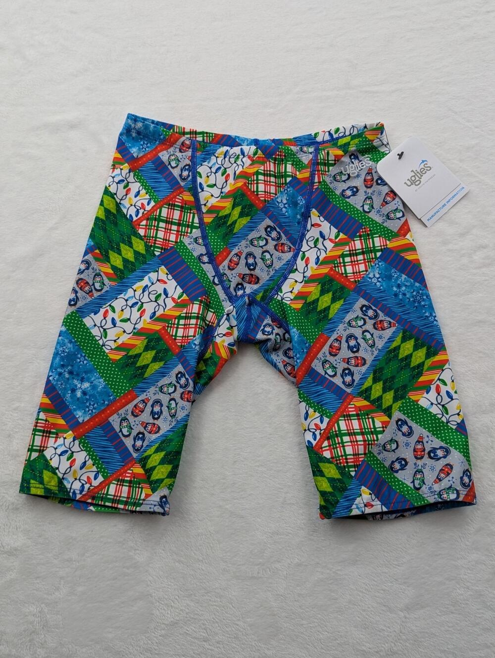 Dolfin Uglies Swim Trunk Jammer Size 30 Snowday Christmas Themed Drawstring NWT